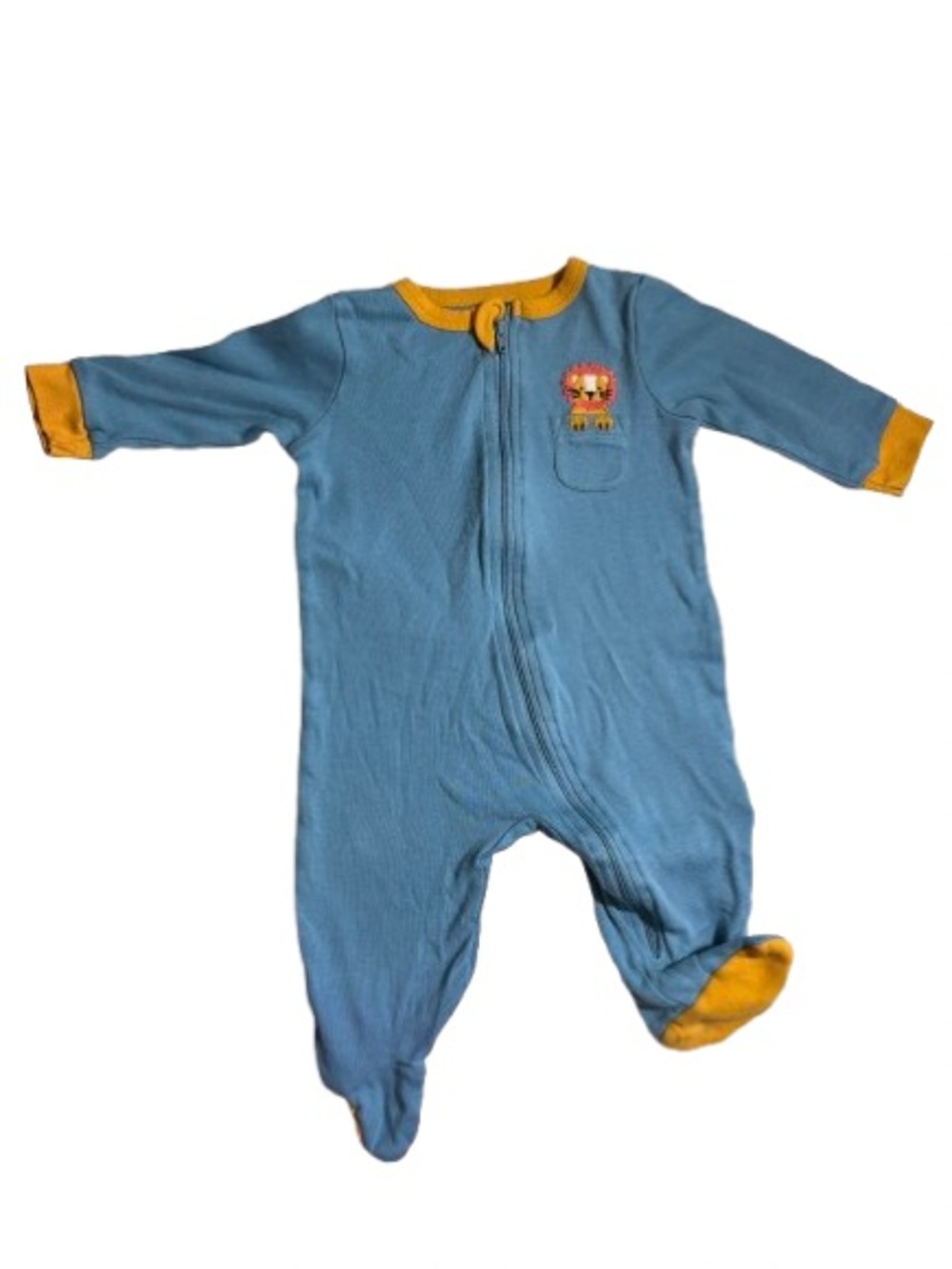 Koala Baby Blue Footed Sleep N Play Orange Trim Lion Front Pocket 6M